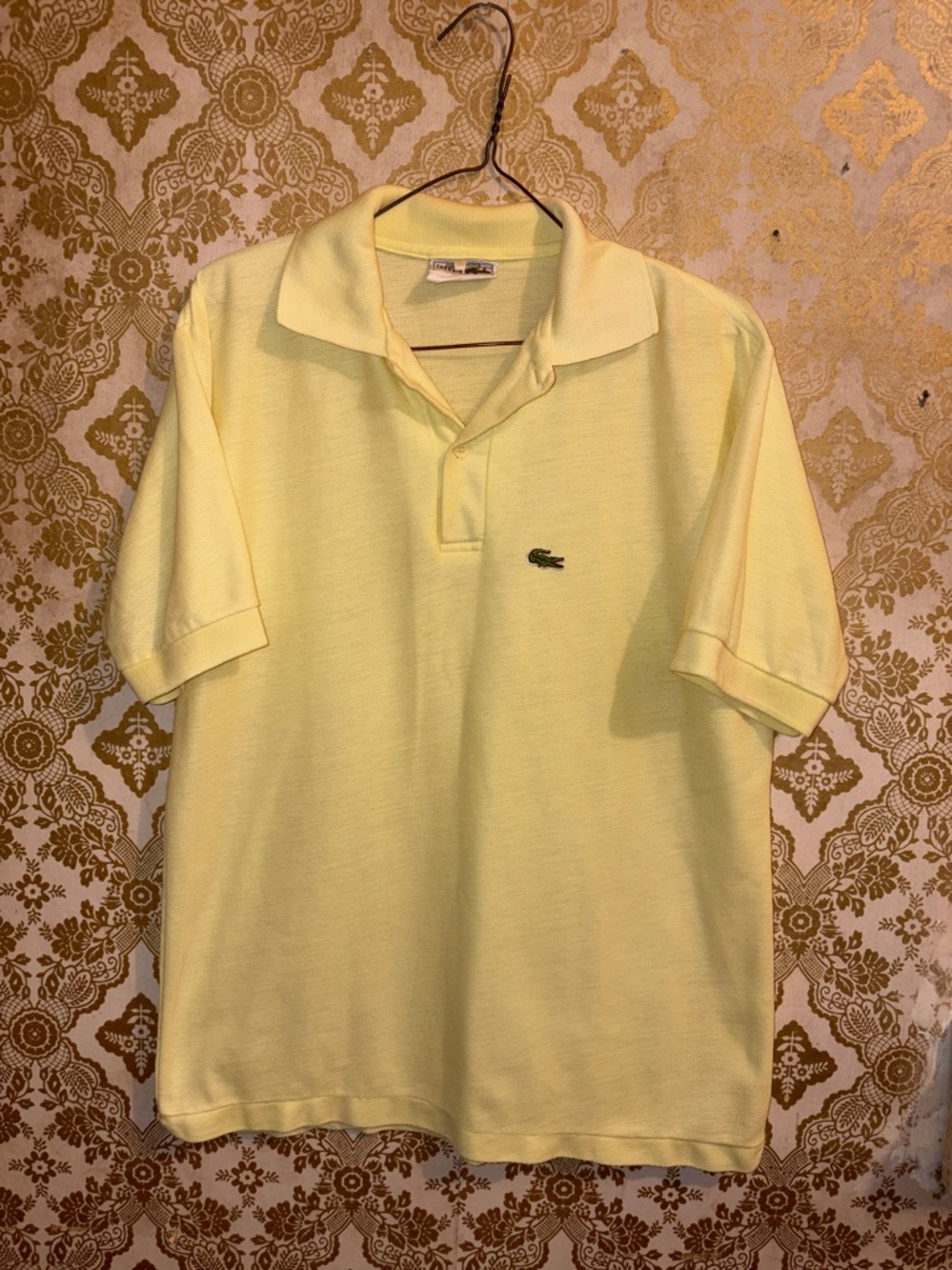 Vintage Yellow Lacoste Short-Sleeve Polo Shirt